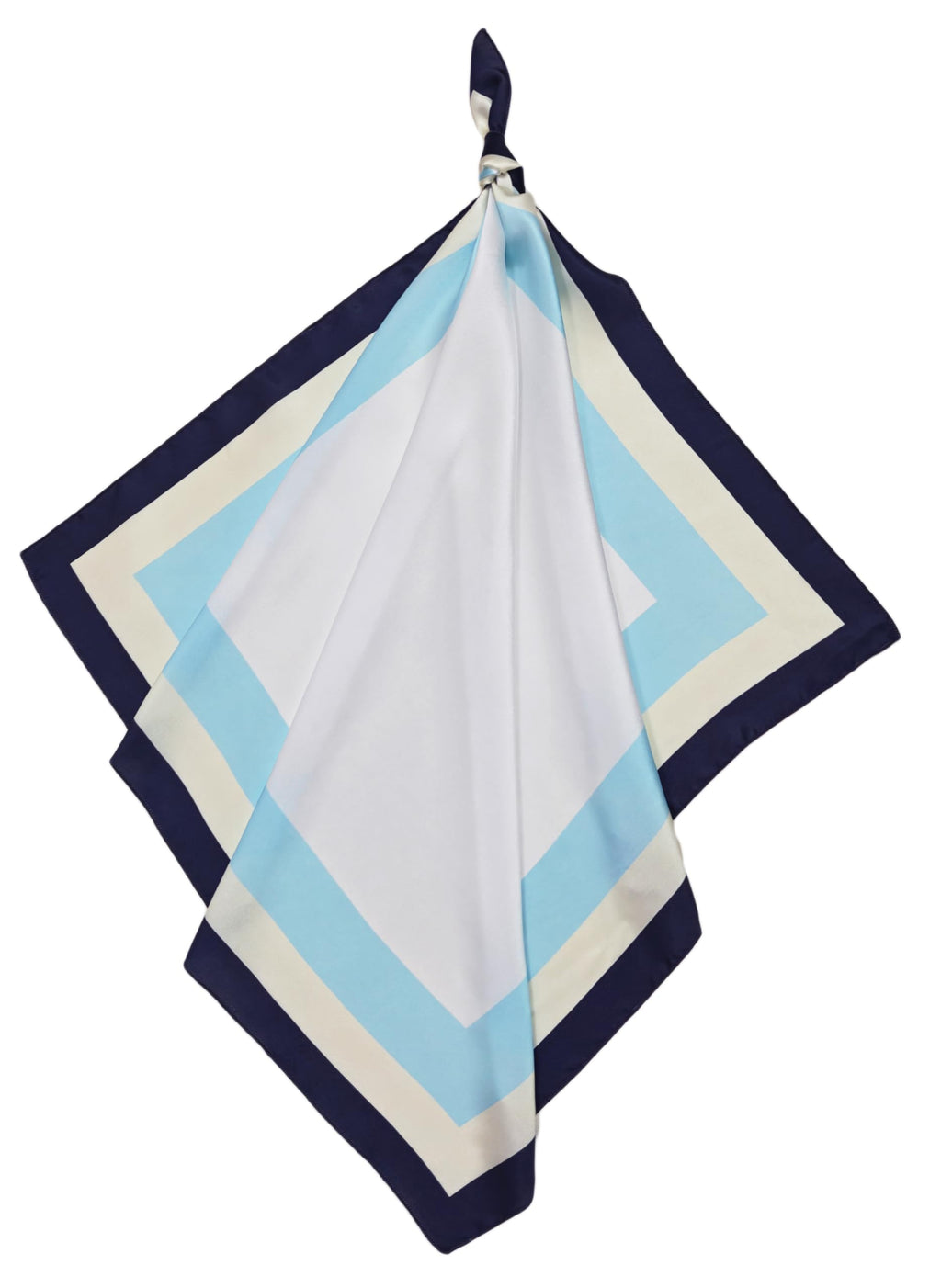 ONE ECHELON Satin Silk Small Neckerchief Square Scarf (Sea Whisper)