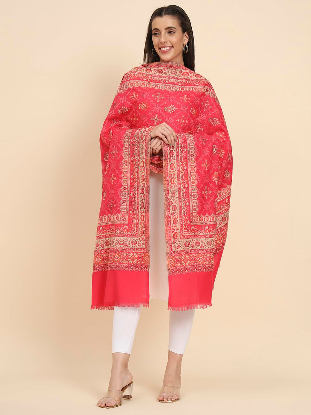 Pashmoda Women Zarif Woven Design Jamawar Shawl (Size 101X203 CM)