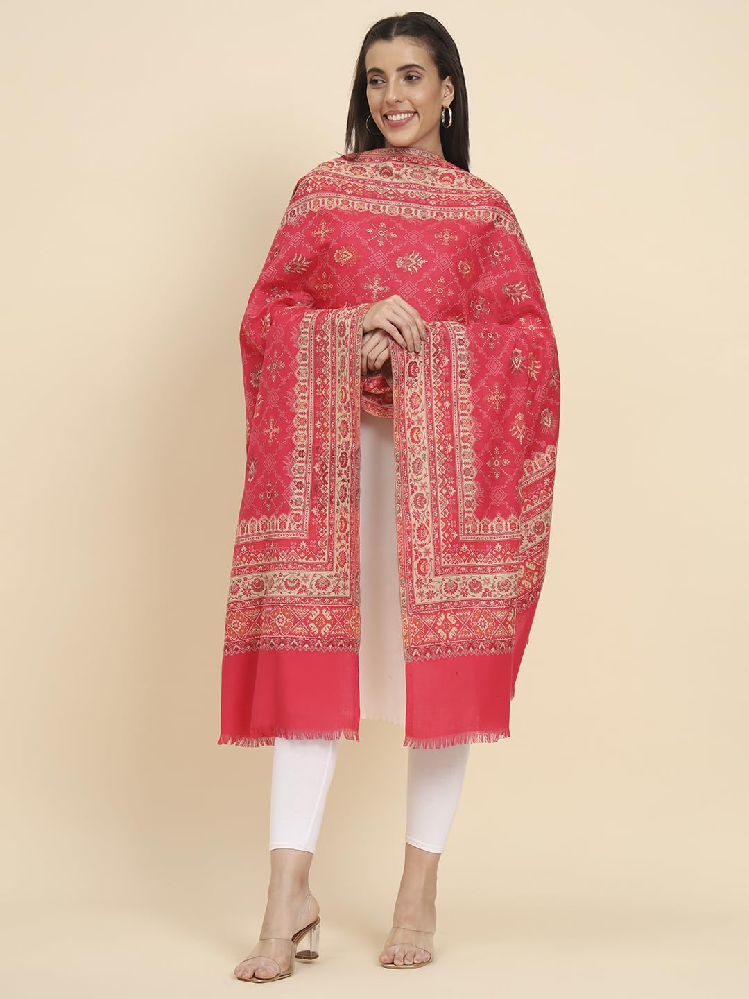 Pashmoda Women Zarif Woven Design Jamawar Shawl (Size 101X203 CM)