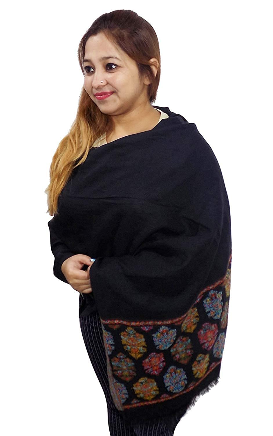 Kabello Winter Accessories For Women And Girls Woolen Shawl For Women Black Pack Of 1 (M1)