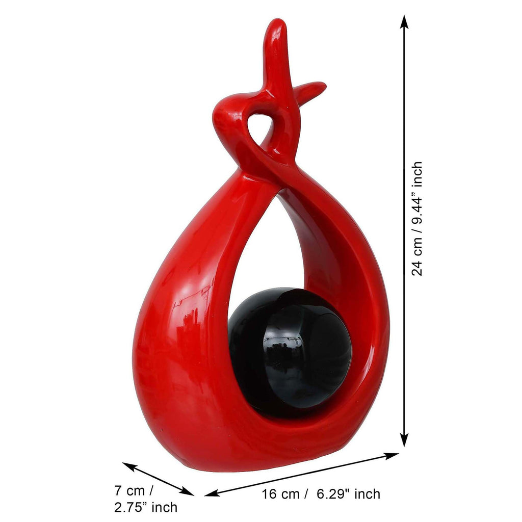 eCraftIndia Creative Modern Spiral Decorative Statue Showpiece (Black Red) | Home Decoration Items for Living Room Bedroom Hall Office Table| Home Decor Gifts for Birthday Housewarming New Year