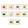 Ternero Vegetable Printed Pure Cotton Tote Bag, Reusable Grocery Bag, Lightweight Shopping Bag for Daily Use