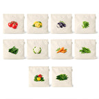 Ternero Vegetable Printed Pure Cotton Tote Bag, Reusable Grocery Bag, Lightweight Shopping Bag for Daily Use