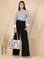 ENSAC Printed Tote Bag With Tessel for Women & Girls | Large Canvas Shoulder Bag with double handle, Stylish Designer Handbag, Spacious, Lightweight, Perfect for Office, College & Shopping Use