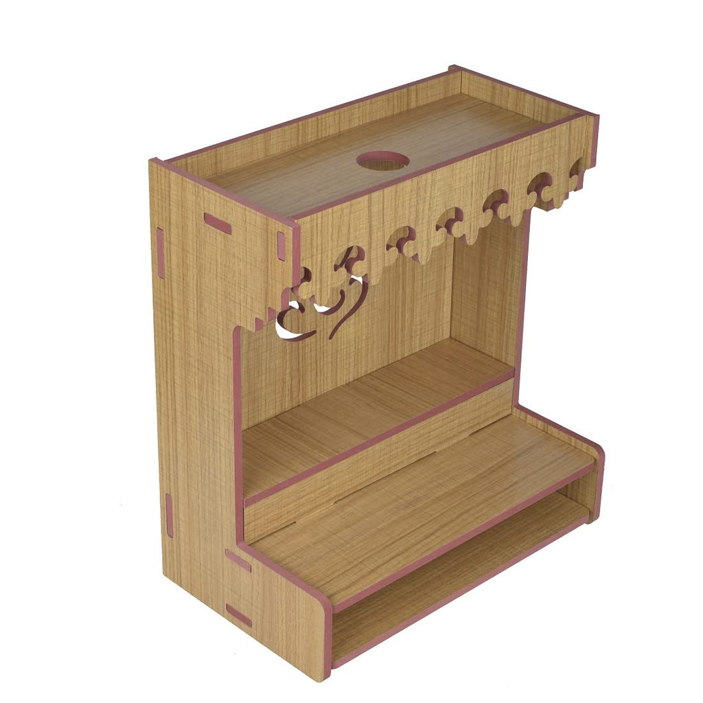 YIXT Premium MDF Wooden Pooja Mandir with Doors, Dome & Shelf | Home Temple for Living Room | Modern Temple with Storage Cabinet