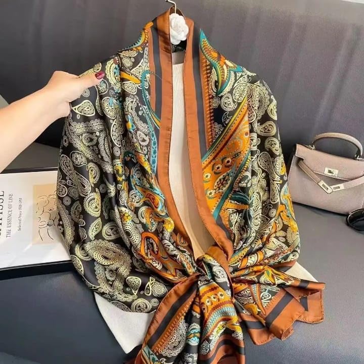 SWANKY Silk Stoles For Women Stylish Latest, Scarf for ladies & Girls, Head Neck Scarves, duppatta for girls (Multi 2)