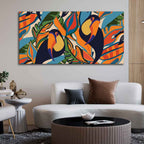 VIBECRAFTS Canvas Paintings for Living Room Drawing Room Toucans Art Canvas Wall Painting Fitted With Wooden Frame For Home | Office | Living Room | Gifts (PTVCH_2546)(48 x 24 Inches)