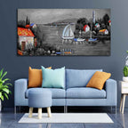 VIBECRAFTS Homcraft Canvas Paintings for Living Room Drawing Room Lake View Nature Scenery Canvas Wall Painting Fitted With Wooden Frame For Home | Office | Living Room | Gifts (PTVCH_2538N)