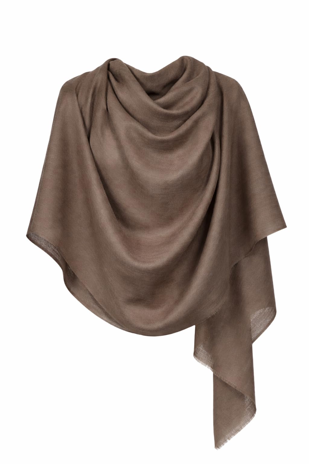 VIC Cashmere Fine Wool Plain Hand-Dyed Stole – Soft, Lightweight Luxury Wrap | Size 70x200cm | VIC-CMS-PLHD05 (Coffee)