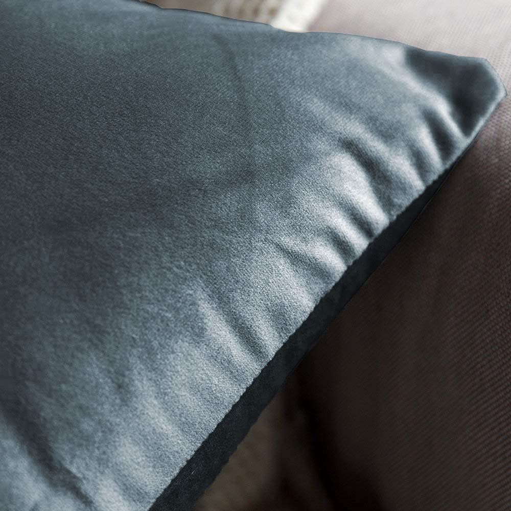 Khooti Velvet Cushion Cover, 20X20 Inches | Dark Grey | Pack of 2 | Solid Plain Soft & Smooth, Decorative Cushion Covers for Living Room, Bedroom, Couches, Chairs, Sofas, Beds & Home Decor