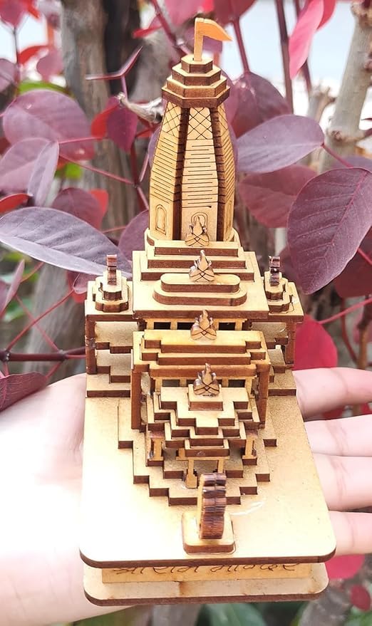 SriMaa Ventures Miniature Shri Ram Mandir || Ayodhya 3D Model Wooden Temple for Diwali, Temple, Home Puja, Ram Lalla Temple