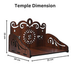 BerryBox Wooden Pooja Mandir for Home & Office - Mini Pooja Stand for Wall Hanging | Small Wood Temple for Desk & Shelf | Compact Devghar for Home Wall Mounted & Tabletop (15 x 14 x 21 CM)