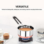 Padchaaya Copper Bottom Sauce Pan Tea Maker Milk Coffee pan bhgoni Stainless Steel Sauce Pan with Handle, Flat Base, Tea Pan, Milk Pan Tapeli Patila, Pot (Copper- 1 L)