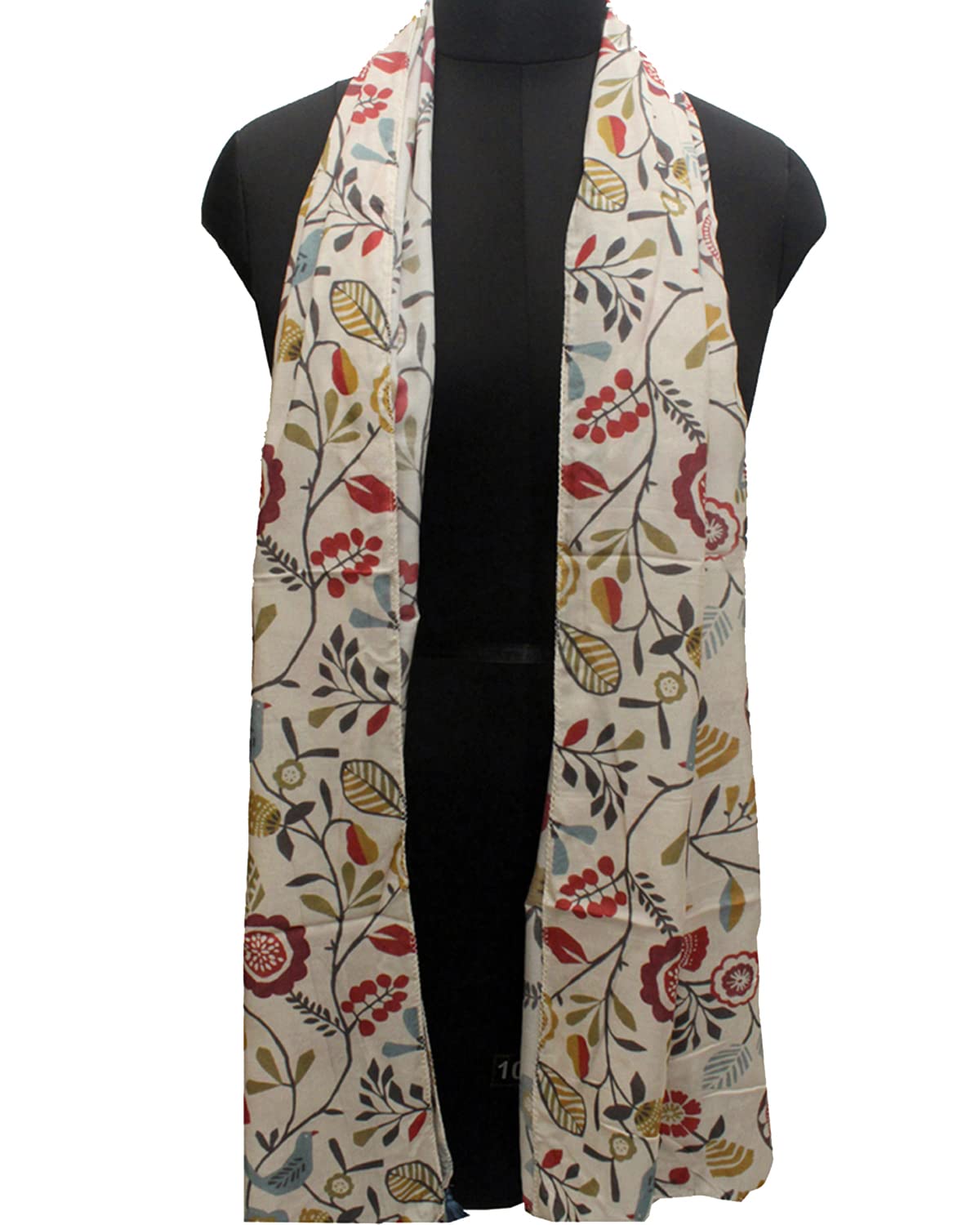 DESI BUTIK Classy Muslin Printed Cream Women Stylish Light-weight Scarves/Stoles for women SCARF10