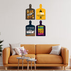 Artvibes Stay Focused And Never Give Up MDF Wall Hanger | Quotes Decor Item | Motivational Wall Decor | Wall Accent | Graphic Art | Gift Items | Office Wall Decoration Items (WH_5619NN), Set of 4