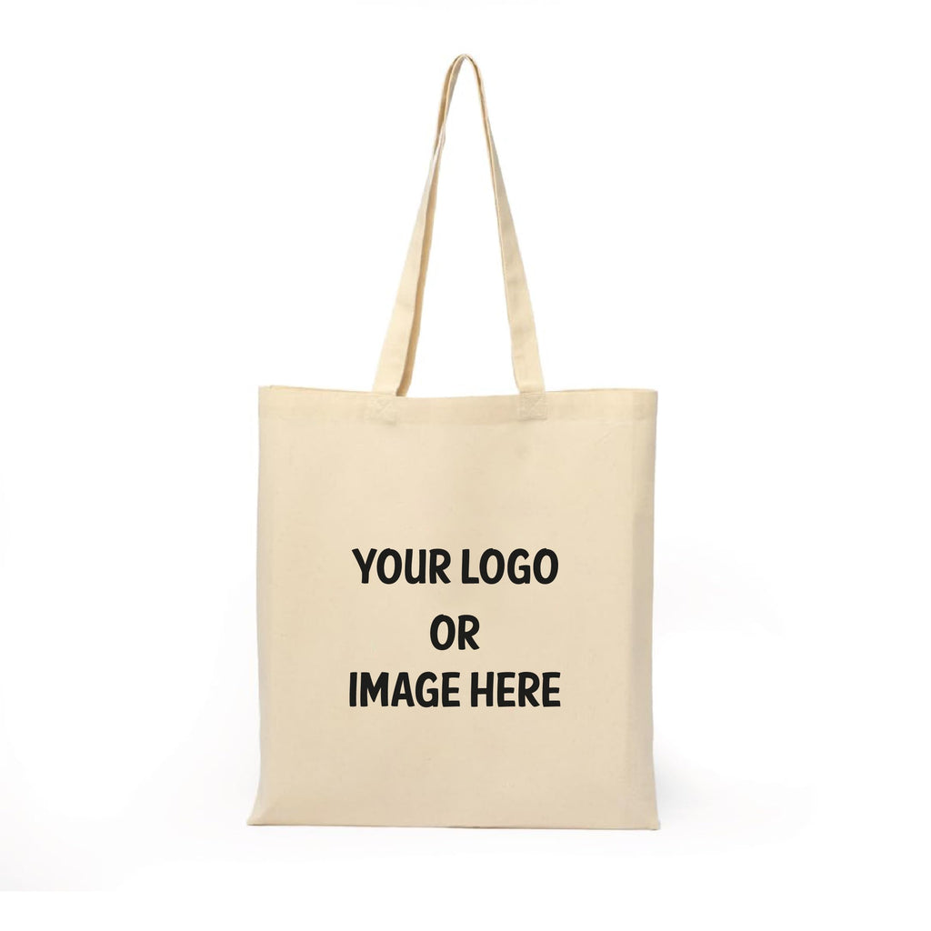 SIGN EVER Customized Tote Bag with Photo For Women College Girl Office use - Reusable Cotton Canvas Bag with 2 Pockets -Lightweight & Durable