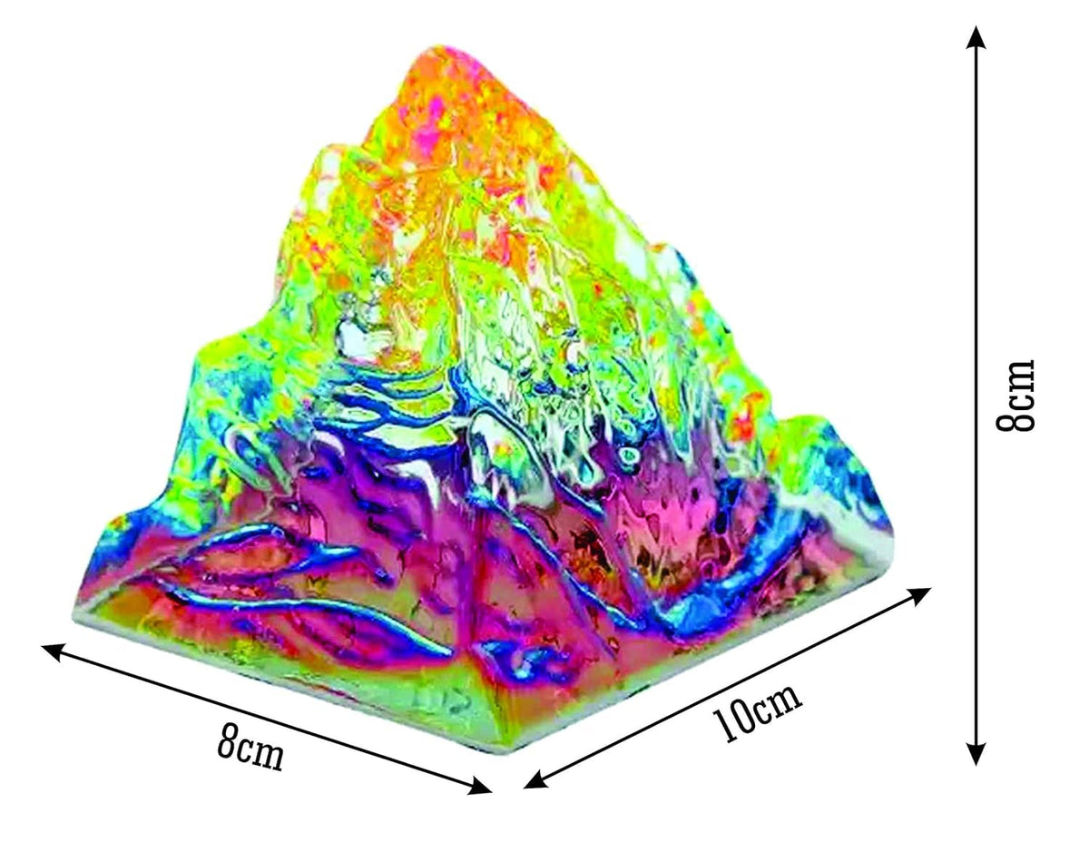 LOGRO Crystal Pyramid for Vastu and Balancing Fengshui Multicolor Mountain, Medium