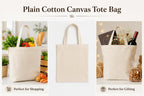 Plain Canvas Tote Bags 14 x 16 Inch, 150 GSM Cotton Tote Bags for Women & Men, Reusable Shopping Grocery Bags for DIY Painting, Craft, College & Daily Use, Multipurpose Bag (Pack of 100)