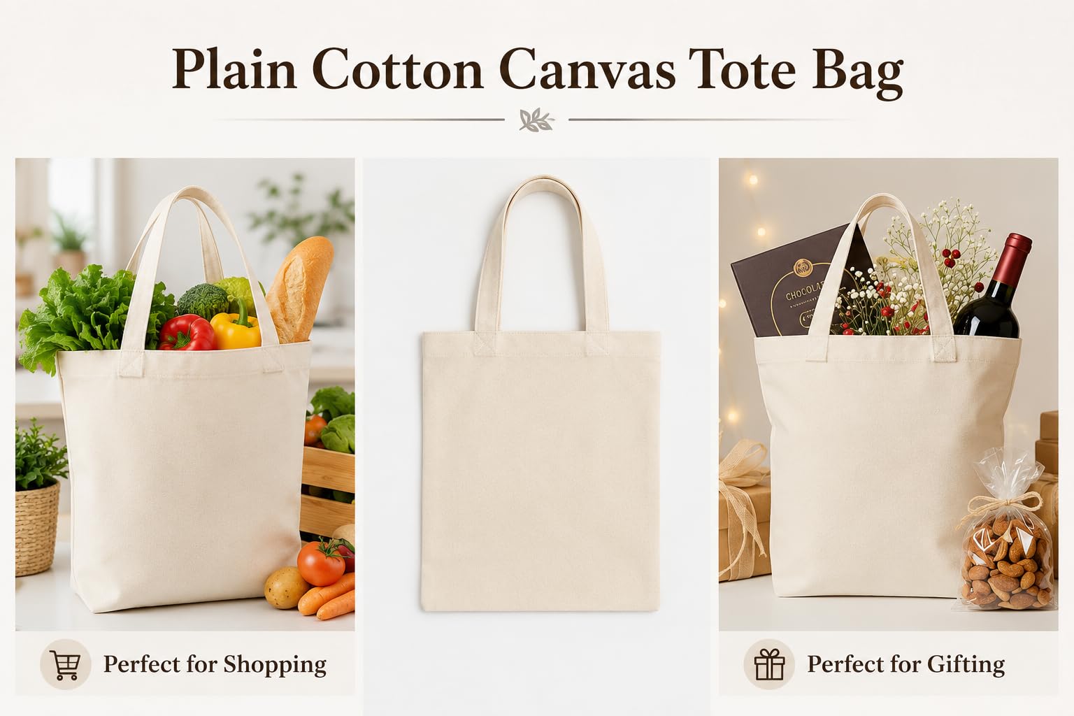 Plain Canvas Tote Bags 14 x 16 Inch, 150 GSM Cotton Tote Bags for Women & Men, Reusable Shopping Grocery Bags for DIY Painting, Craft, College & Daily Use, Multipurpose Bag (Pack of 100)