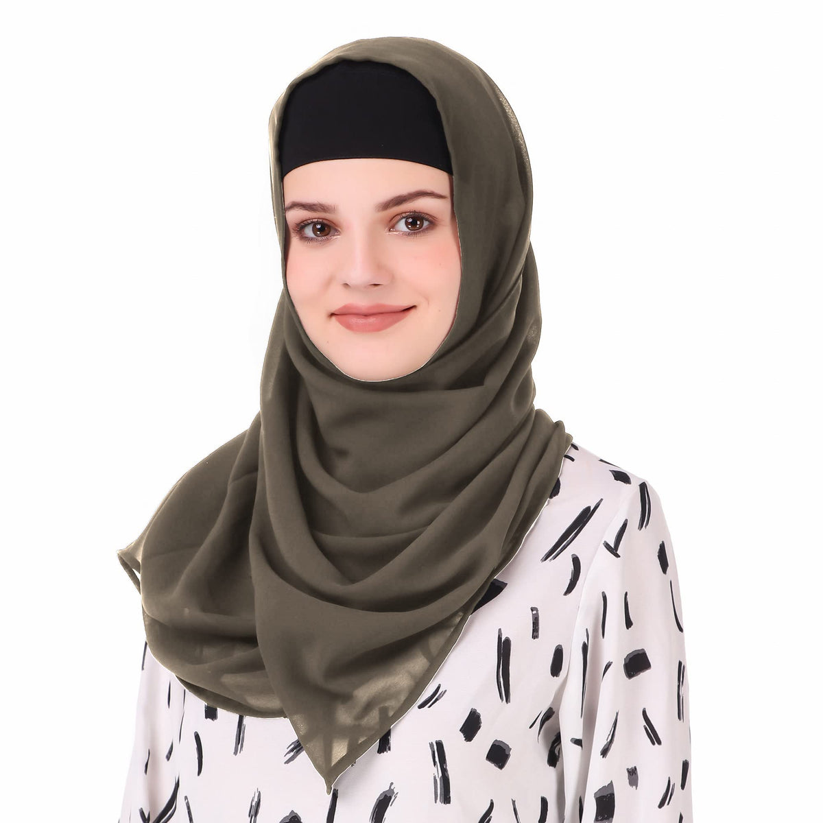MyBatua Long Hijab in Breathable Soft Georgette large Head Wrap, Wholesale Price, 1pc Scarf HJ-020 (100x225 cm, Dark Taupe)