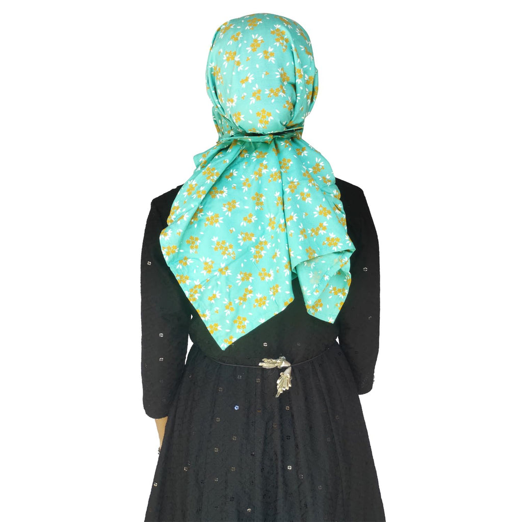 Switchon Rayon Mill dye Innovative scarf Hijab for Women with closer Hook and Loop Tape size adjustable -Scoty Scarf (Green2)