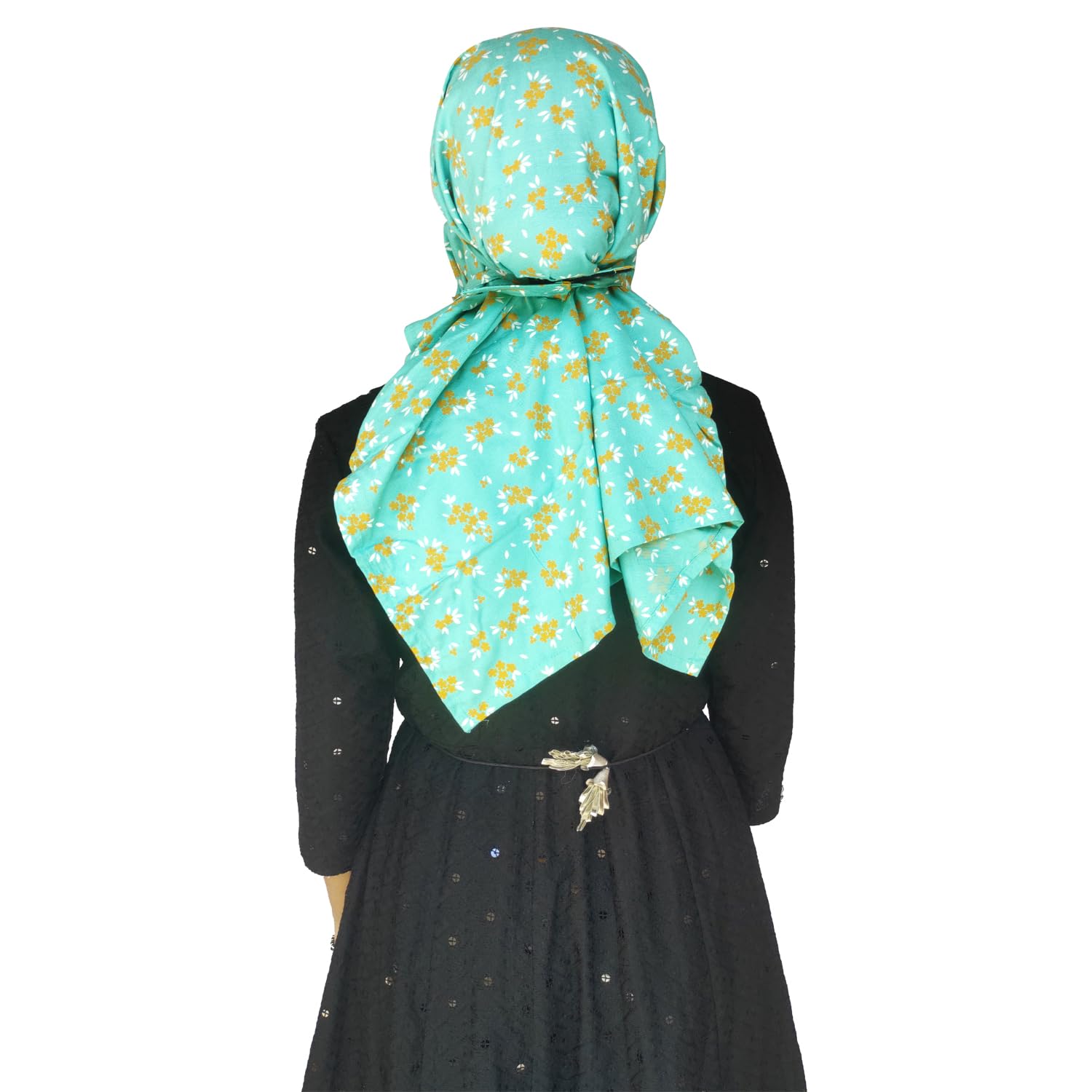 Switchon Rayon Mill dye Innovative scarf Hijab for Women with closer Hook and Loop Tape size adjustable -Scoty Scarf (Green2)