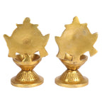 Svarup Brass Shankha-Chakra Diya Set: Home Temple Aarti Deepam, Puja Jyot, Table Mandir