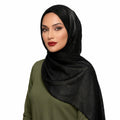 organza shimmer hijab (Black)