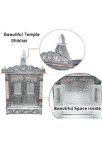 Handicrafts Wooden Wall Mandir for Home | Pooja Mandir/Mantapa/Home Temple | Modern Oxidized Wooden Temple | Small Wooden Pooja Temple 6x12 Inches