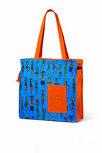 Vaishnavi Solapur Creations Warli Printed Cotton Tote Bag for Women | Ethnic Handmade Shoulder Handbag | Reusable Eco-Friendly Shopping & Daily Use Bag (Ananda Blue)