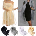 MERISHOPP Elegant Stunning Silky Iridescent Wrap Stole Shawl Scarf Wedding Bridal Wear Ball Party Prom Supplies Champagne