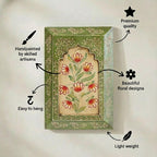 ATRANGI STUDIO Handpainted Wooden Wall Frame | Rajasthani Traditional Craft | Decorative Floral Wall Hanging Art for Living room, Bedroom, Office | 12×8 Inch, Green