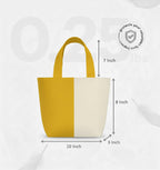 Lify Canvas Mini Tote Bag for Women | Small Handbag Purse with Zipper & Inner Pocket | Lightweight Cotton Canvas Craft Bag for Daily Use, Travel, Shopping & Gifting (1 Piece) (Yellow)