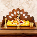 Fliptic Wooden Home Temple for Puja - Engineered Wood Mandir for Home, Office & Prayer Room | Compact Pooja Ghar Stand with Drawer | Wall Mountable & Floor Rested Mandir for Living Room Decor