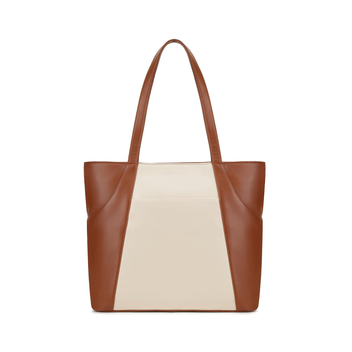 Fastrack Twintone Tote | Beige & Tan Women’S Handbag | Spacious Tote with Zipper Closure & Multiple Utility Pockets | 14 Laptop Compatible