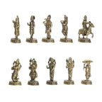 ARTVARKO Fine Brass Dashavtar Lord Vishnu Ten Incarnations Avatar Set Dashavatara Murti Light Weight 2.5 Inch