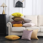 Khooti Decorative Velvet Cushion Cover Pack of 1-38 x 38 / 97 x 97 cm - Lemon Yellow - Soft Pillow Covers Cushion Case for Sofa Bedroom Livingroom Chair Car, Cushion Cover