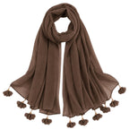 Women’s Chiffon Scarf Soft Lightweight Premium Stoles for Girls & Women | Stylish Modest Wear Dupatta for Daily & Party Use (Light_Brown)