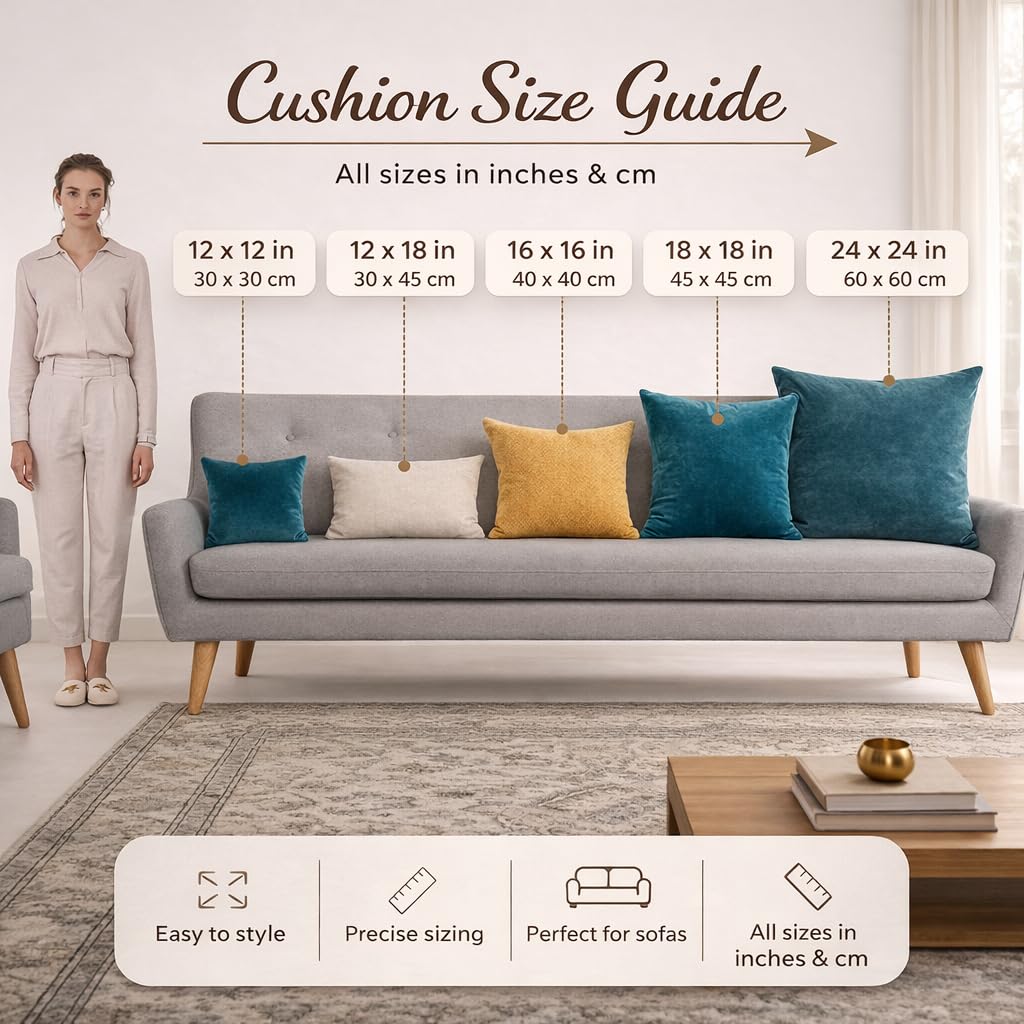 STITCHNEST Set of 5 Gajraj Folk Art Collection Printed Jute Cushion Covers 16x16 Inches | Decorative Throw Pillow Covers for Sofa, Living Room, Bedroom | Perfect for Home Decor