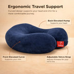 Trajectory Travel Neck Pillow with Sleeping Eye Mask Combo for Travelling and Sleeping in Airplane Flight, Cab, Car, Train, Bus for Men and Women Black (As seen on Shark Tank)