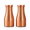 Hammered Copper Bedside Pot | Pure Copper Water Vessel (Bedside Double)