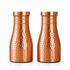 Hammered Copper Bedside Pot | Pure Copper Water Vessel (Bedside Double)