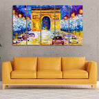VIBECRAFTS Arc De Triomphe 5 Pieces Canvas Wall Painting For Home | Office | Living Room | Gift (PTVC5Pcs4_8535)