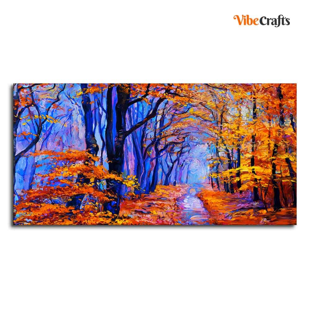 VIBECRAFTS Canvas Paintings for Living Room Drawing Room Canvas Abstract Art Wall Painting of Forest in Autumn for Home|Office|Gift(PTVCH_2378)