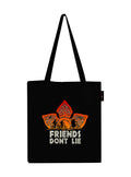 Peach Blossom Printed Cotton Zipper Tote Bags | CBAG - BLK-DONT LIE