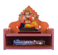 Lakhaji Christian Wooden Wall Hanging Temple for Home and Shop,Office and Home showpiece Temple (Orange-1)