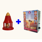 R&R Spirituals Metal Home Temple/Pooja Mandir/Mandir for Home Added Combo (Red)