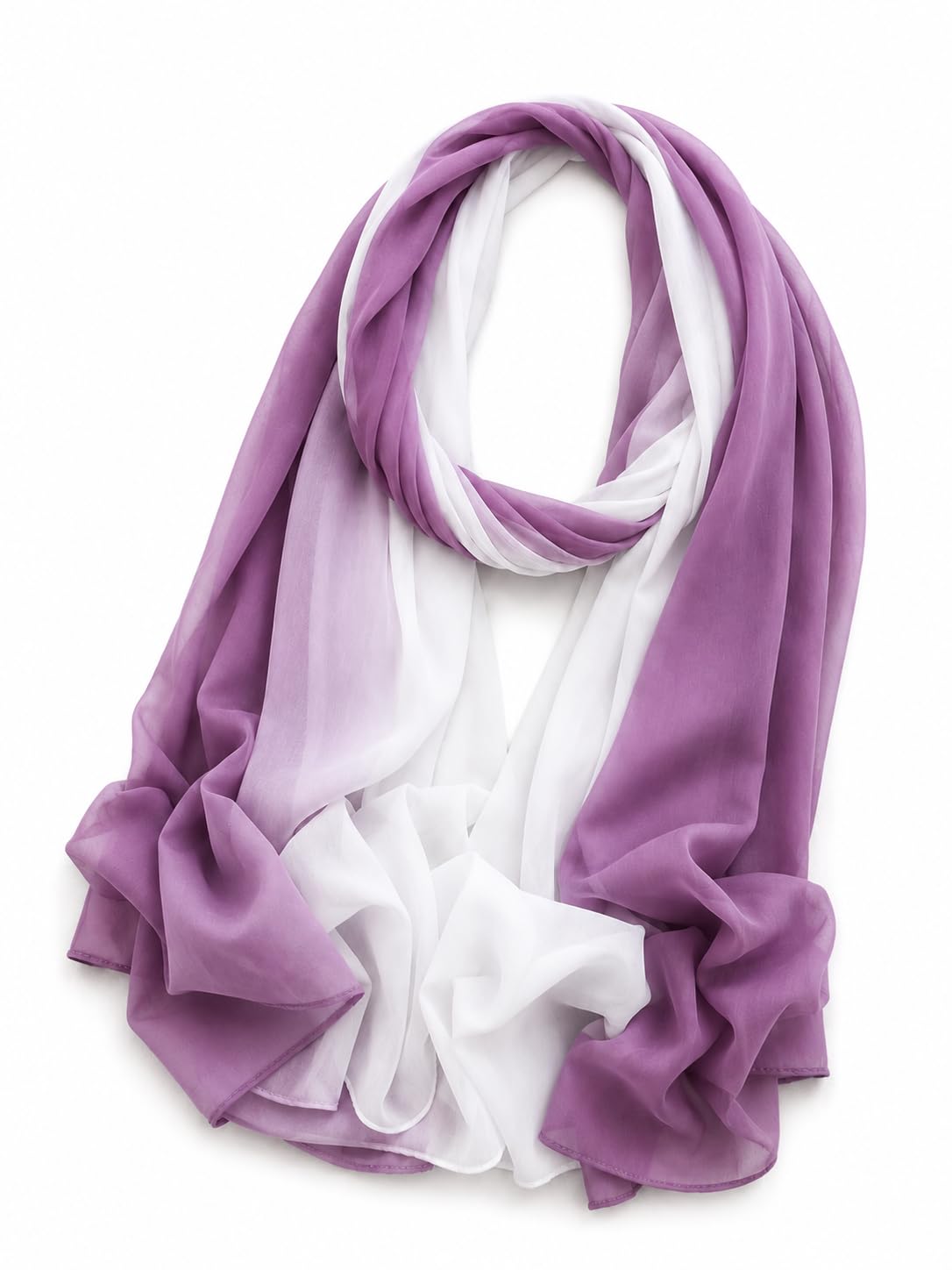 Malaysian Georgette Ombre Hijab Scarf Dual Shade 170x70 cm, LIGHT PURPLE
