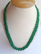 AAMRAPALI | Handmade 2-Line Green/Blue Jade Beaded Necklace for Women, Elegant Stone Jewelry Gift (Green)