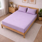 THE HOME STYLE Solid Cotton Feel Pillow Covers (18 x 28 inches, Set of 2 Pcs) | 300 TC | Super Soft & Smooth (Lilac)